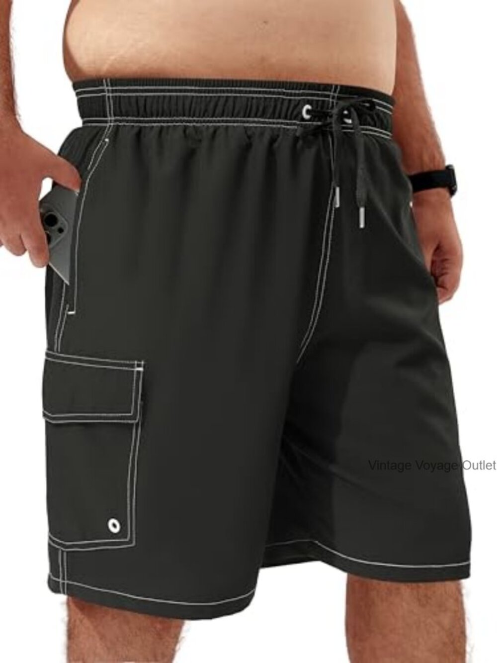 Men's Big & Tall Swim Trunks Board Shorts 9" 4-Way Stretch Quick Dry